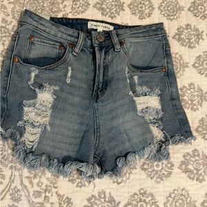 High rise jean shorts